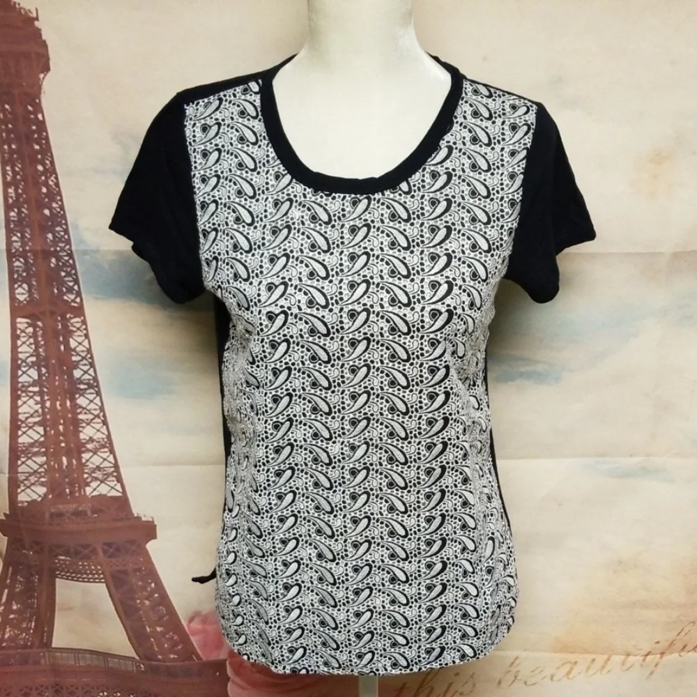 J. Crew paisley eyelet top